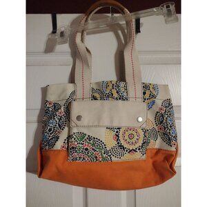 Fossil Women's Lena Tote style Orange Pink Blue Yellow White Satchel Floral Hand